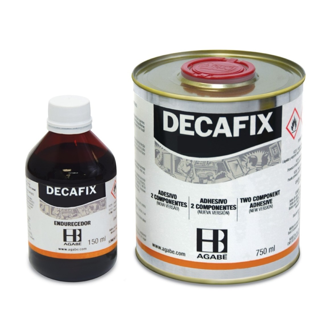 ADESIVO BICOMPONENTE DECAFIX MR VERMELHO 900ML AGABÊ