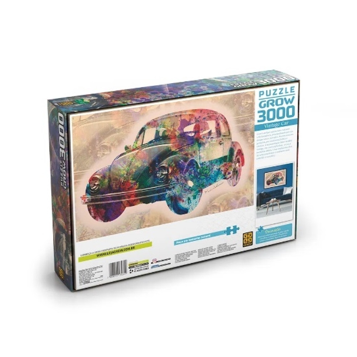 Kit 4 Quebra-cabeças Cognitivos Carros Opalas de 60 peças